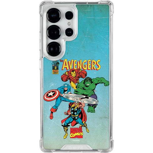 Marvel Classic Comics The Avengers Galaxy S25 Ultra Clear Case